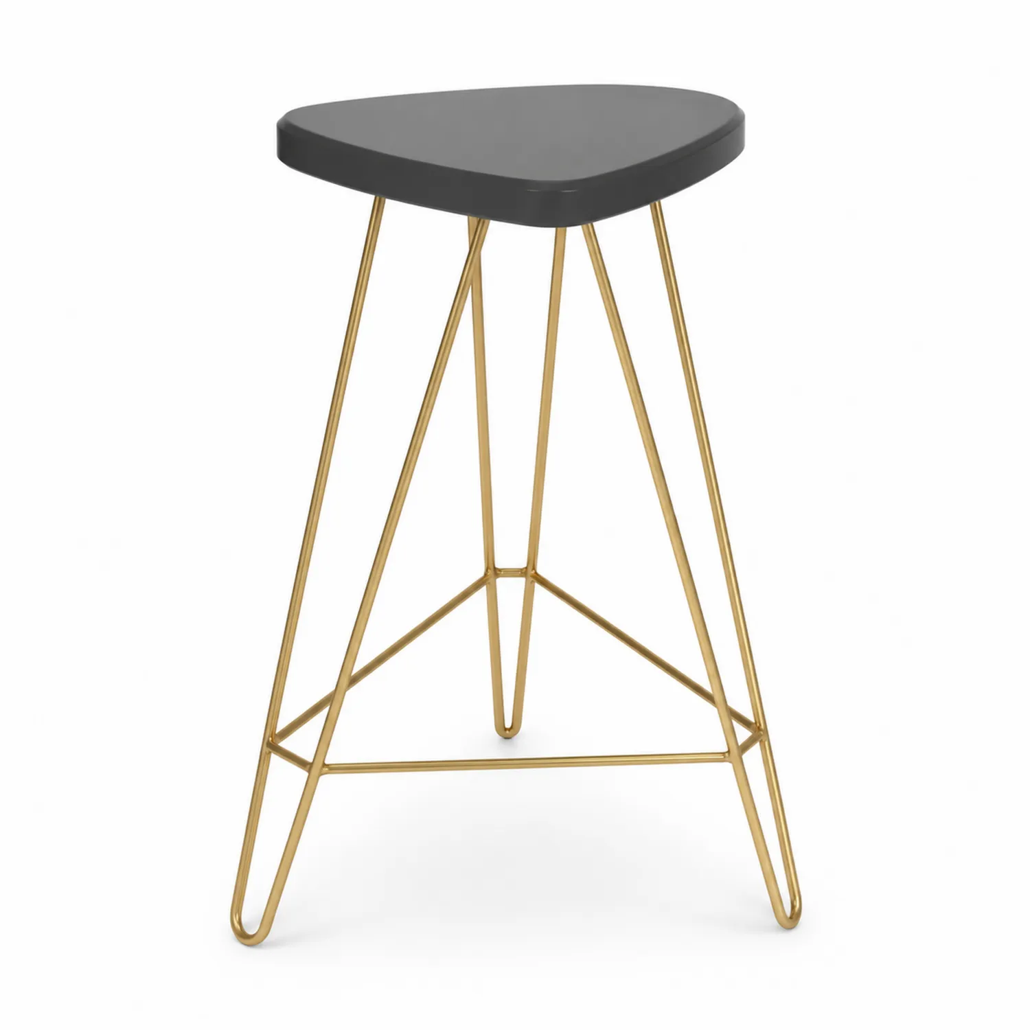 Tabouret en bois et métal Noir/Or-Lutrivoqorx