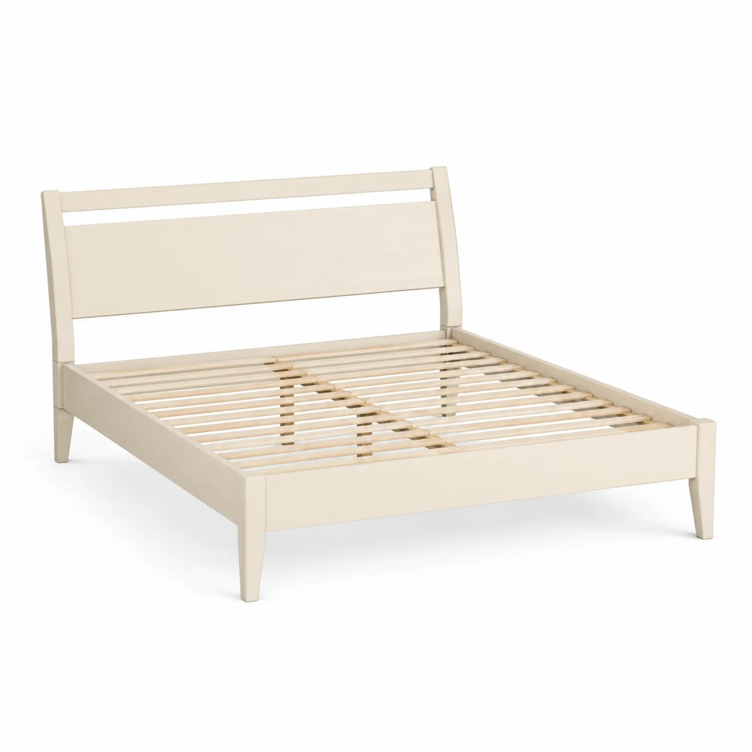 Lit double en bois crème 200x160 cm-Lutrivoqorx