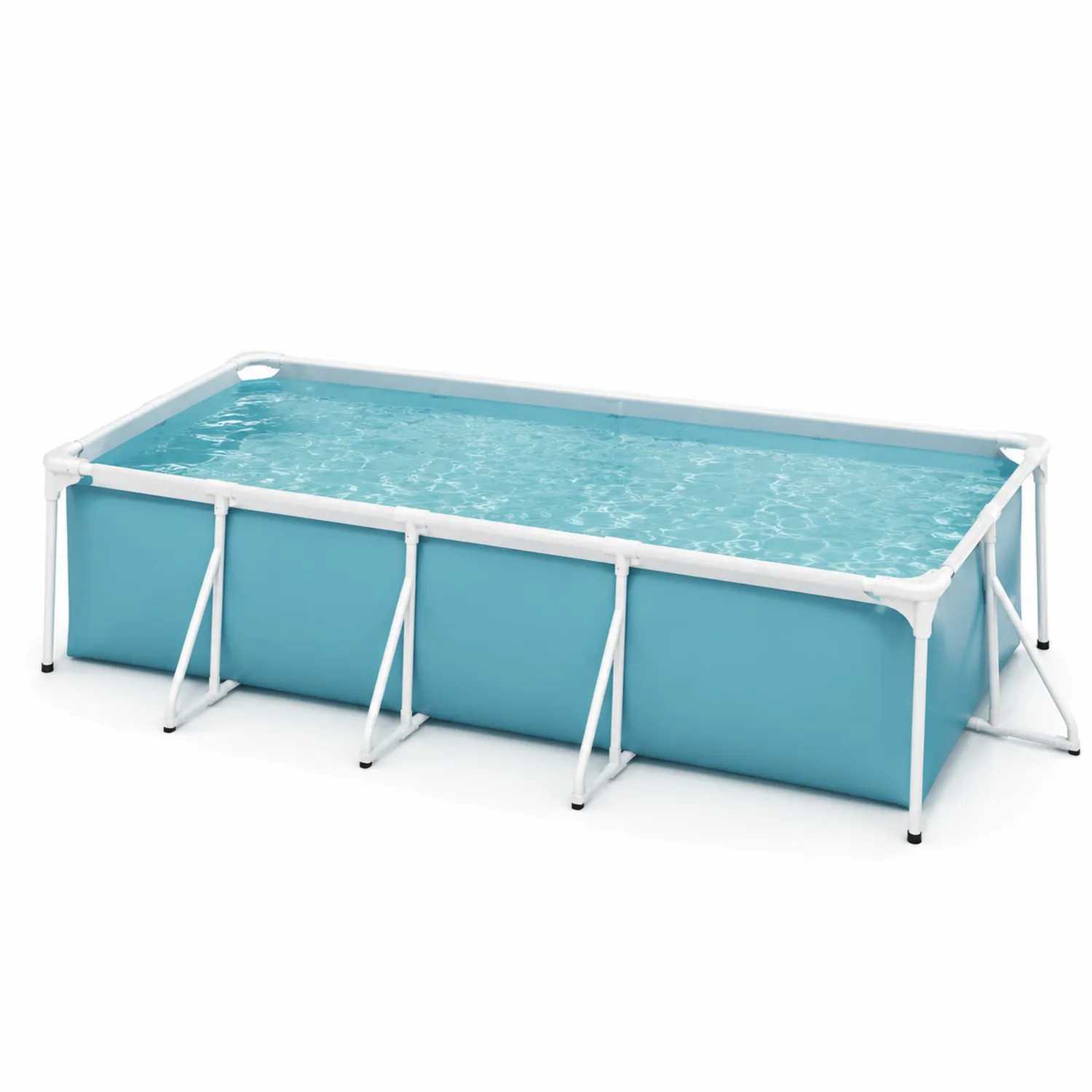 Piscine Rectangulaire Tubulaire 3x2x0.8m Acier et PVC Bleu-Lutrivoqorx