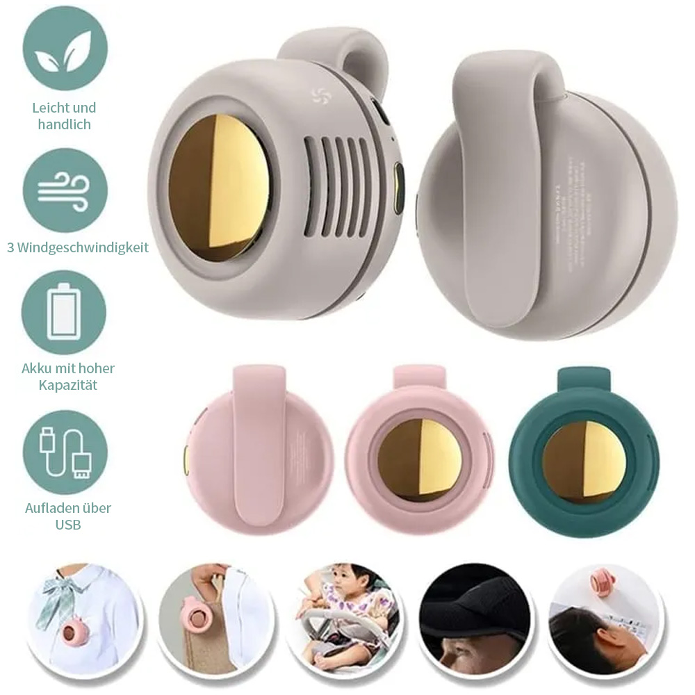 🔥360° Rotatable Portable Mini Clip-on Fan ❄️Tragbarer, leiser, blattloser Mini-Elektroventilator