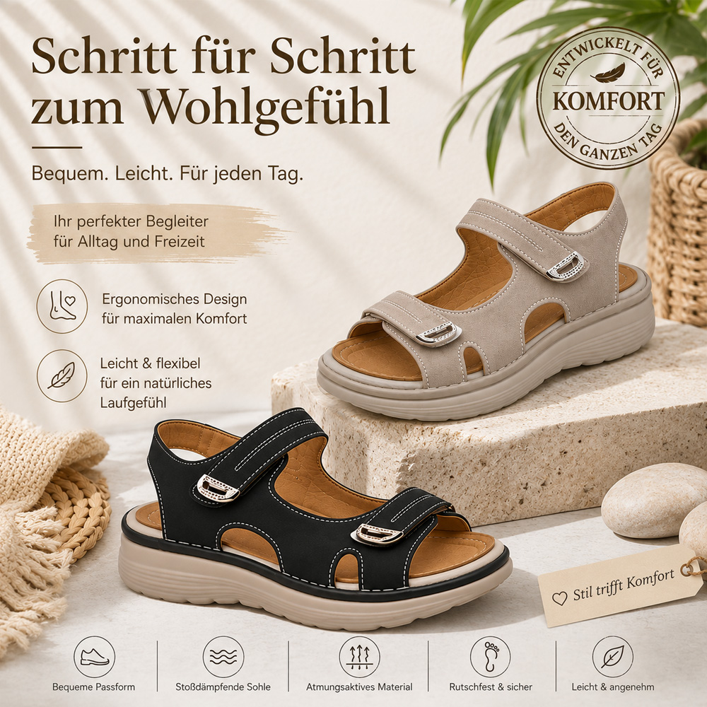 ✨ 𝐋𝐄𝐓𝐙𝐓𝐄𝐑 𝐓𝐀𝐆: 𝟖𝟎 % 𝐑𝐀𝐁𝐀𝐓𝐓🏆 Orthopädische Komfort-Sandalen für Damen – Leicht & Rutschfest