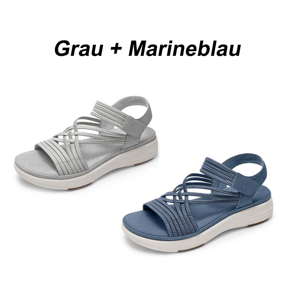⚡BQODQO® Bequeme Damen-Walking-Sandalen | 💖Elastischer Riemen • Leicht & rutschfest • Ideal für Sommer, Reise & Alltag