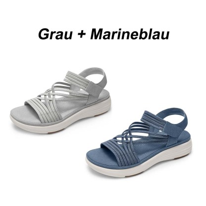 ⚡BQODQO® Bequeme Damen-Walking-Sandalen | 💖Elastischer Riemen • Leicht & rutschfest • Ideal für Sommer, Reise & Alltag