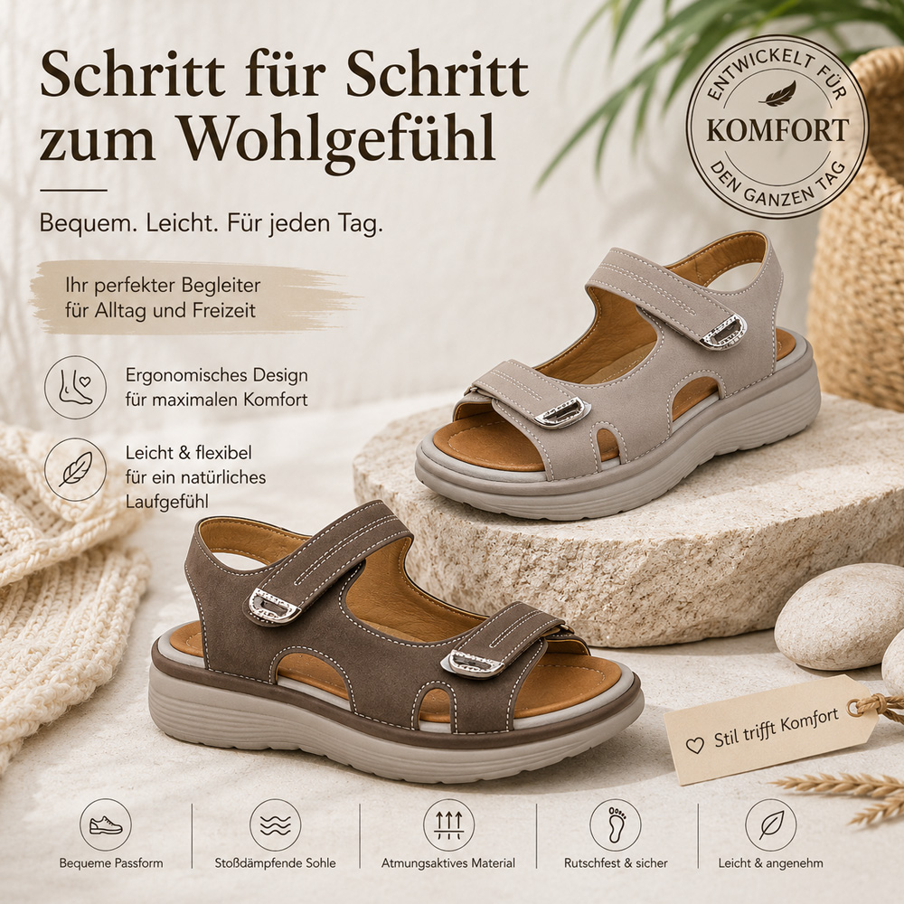 ✨ 𝐋𝐄𝐓𝐙𝐓𝐄𝐑 𝐓𝐀𝐆: 𝟖𝟎 % 𝐑𝐀𝐁𝐀𝐓𝐓🏆 Orthopädische Komfort-Sandalen für Damen – Leicht & Rutschfest