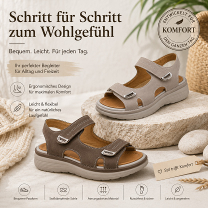 ✨ 𝐋𝐄𝐓𝐙𝐓𝐄𝐑 𝐓𝐀𝐆: 𝟖𝟎 % 𝐑𝐀𝐁𝐀𝐓𝐓🏆 Orthopädische Komfort-Sandalen für Damen – Leicht & Rutschfest