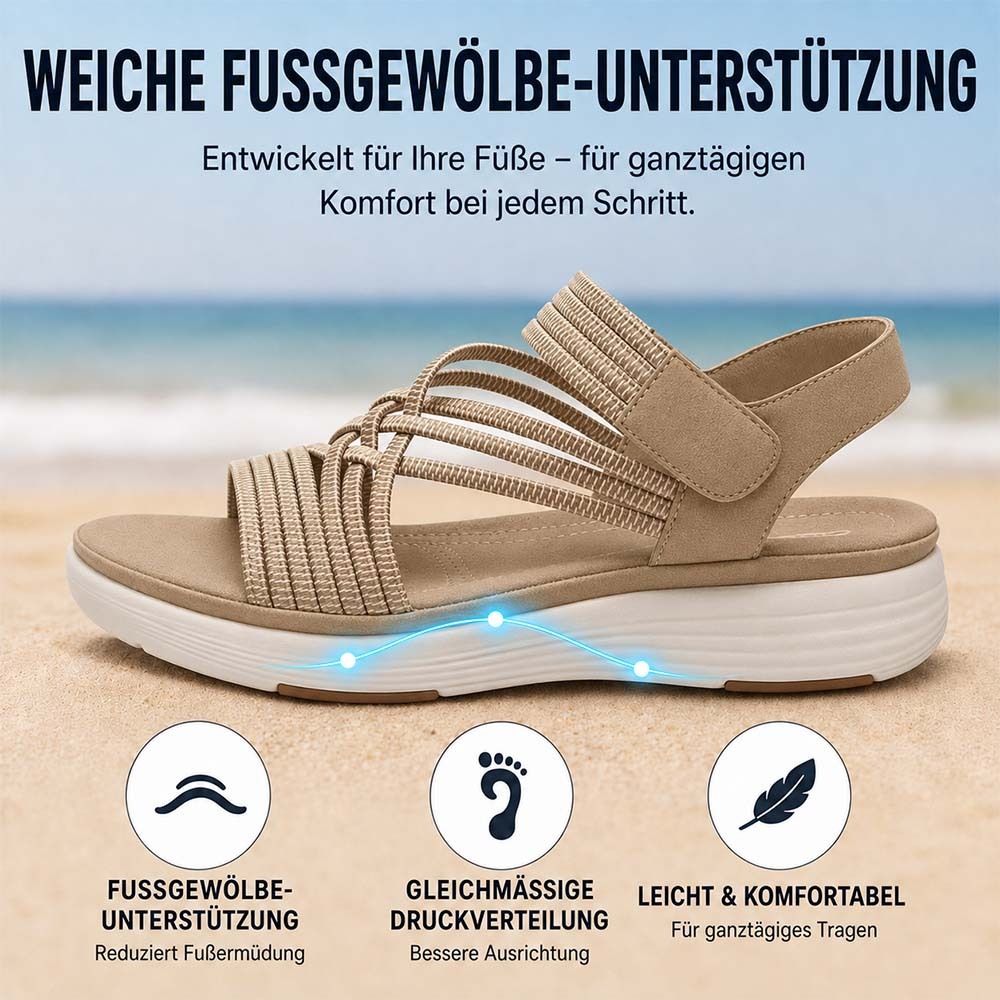 ⚡ 𝐋𝐄𝐓𝐙𝐓𝐄𝐑 𝐓𝐀𝐆: 𝟖𝟎 % 𝐑𝐀𝐁𝐀𝐓𝐓: Bequeme Damen-Walking-Sandalen |  Elastischer Riemen • Leicht & rutschfest • Ideal für Sommer, Reise & Alltag