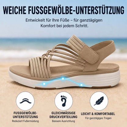 ⚡ 𝐋𝐄𝐓𝐙𝐓𝐄𝐑 𝐓𝐀𝐆: 𝟖𝟎 % 𝐑𝐀𝐁𝐀𝐓𝐓: Bequeme Damen-Walking-Sandalen |  Elastischer Riemen • Leicht & rutschfest • Ideal für Sommer, Reise & Alltag