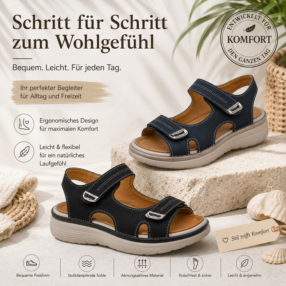 ✨ 𝐋𝐄𝐓𝐙𝐓𝐄𝐑 𝐓𝐀𝐆: 𝟖𝟎 % 𝐑𝐀𝐁𝐀𝐓𝐓🏆 Orthopädische Komfort-Sandalen für Damen – Leicht & Rutschfest