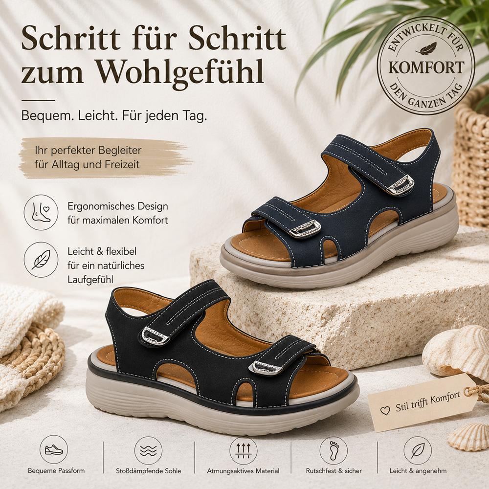 ✨ 𝐋𝐄𝐓𝐙𝐓𝐄𝐑 𝐓𝐀𝐆: 𝟖𝟎 % 𝐑𝐀𝐁𝐀𝐓𝐓🏆 Orthopädische Komfort-Sandalen für Damen – Leicht & Rutschfest