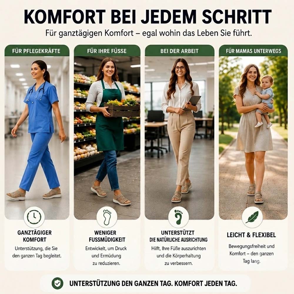 ⚡ 𝐋𝐄𝐓𝐙𝐓𝐄𝐑 𝐓𝐀𝐆: 𝟖𝟎 % 𝐑𝐀𝐁𝐀𝐓𝐓: Bequeme Damen-Walking-Sandalen |  Elastischer Riemen • Leicht & rutschfest • Ideal für Sommer, Reise & Alltag