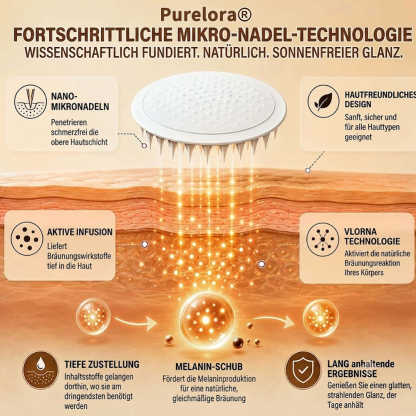 Offizieller Store | ☀️☀️ Purelora® Sofort-Bräunungs-Mikronadelpflaster ohne Sonne 🇩🇪 Nur 1× täglich anwenden | Sichtbar bronzene Bräune in nur 7 Tagen ✅ Kein UV • Kein Orangestich • Keine Streifen • Kein DHA • Kein Schmutz