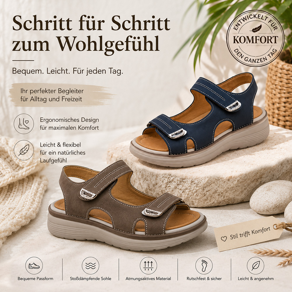 ✨ 𝐋𝐄𝐓𝐙𝐓𝐄𝐑 𝐓𝐀𝐆: 𝟖𝟎 % 𝐑𝐀𝐁𝐀𝐓𝐓🏆 Orthopädische Komfort-Sandalen für Damen – Leicht & Rutschfest