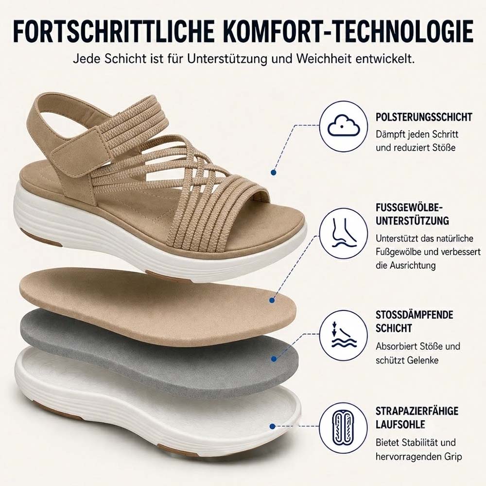 ⚡ 𝐋𝐄𝐓𝐙𝐓𝐄𝐑 𝐓𝐀𝐆: 𝟖𝟎 % 𝐑𝐀𝐁𝐀𝐓𝐓: Bequeme Damen-Walking-Sandalen |  Elastischer Riemen • Leicht & rutschfest • Ideal für Sommer, Reise & Alltag