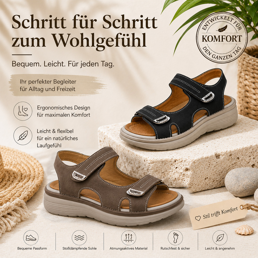 ✨ 𝐋𝐄𝐓𝐙𝐓𝐄𝐑 𝐓𝐀𝐆: 𝟖𝟎 % 𝐑𝐀𝐁𝐀𝐓𝐓🏆 Orthopädische Komfort-Sandalen für Damen – Leicht & Rutschfest