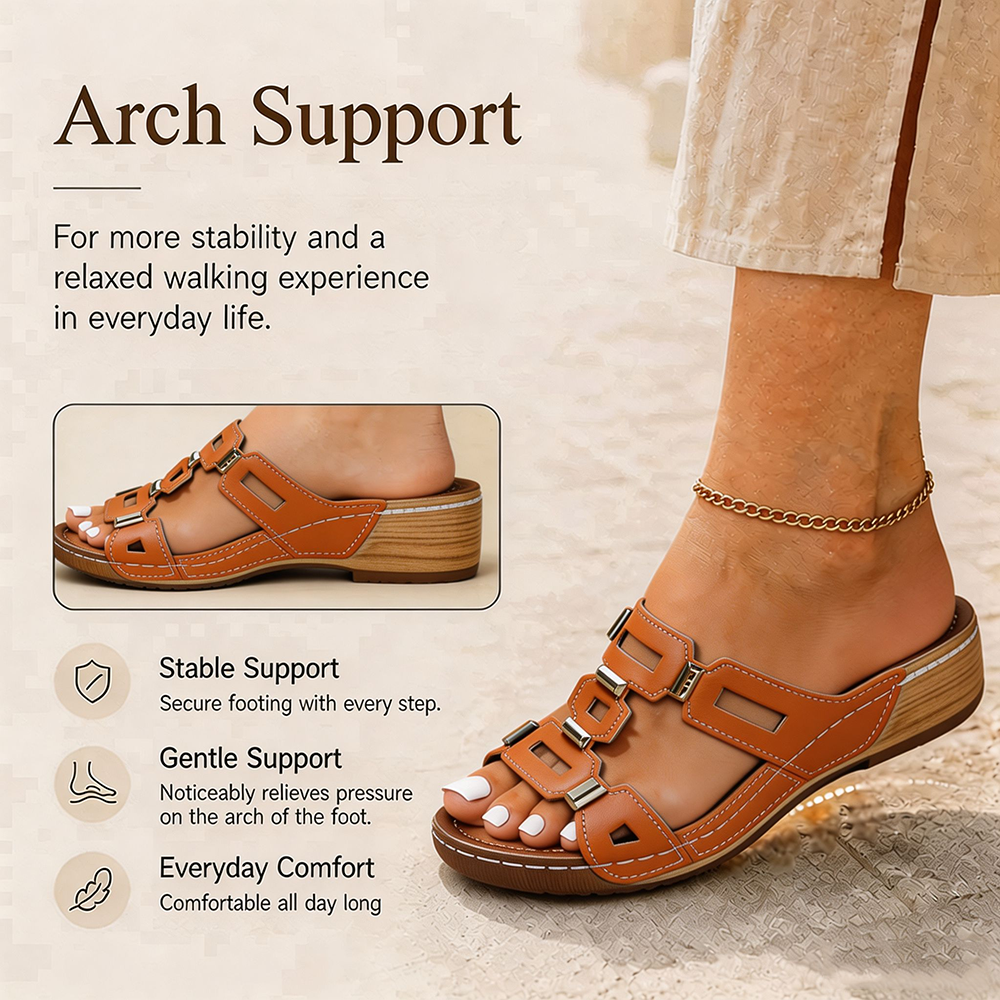 kostenlosen Versand（LETZTER TAG: 80 % RABATT）Damen-Keilsandalen mit Blumenstickerei und Lochmuster