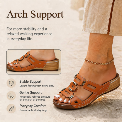 kostenlosen Versand（LETZTER TAG: 80 % RABATT）Damen-Keilsandalen mit Blumenstickerei und Lochmuster