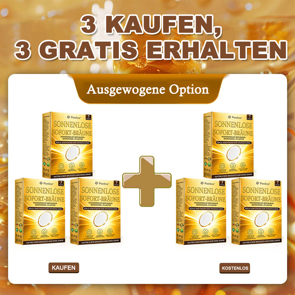 Offizieller Store | ☀️☀️ Purelora® Sofort-Bräunungs-Mikronadelpflaster ohne Sonne 🇩🇪 Nur 1× täglich anwenden | Sichtbar bronzene Bräune in nur 7 Tagen ✅ Kein UV • Kein Orangestich • Keine Streifen • Kein DHA • Kein Schmutz