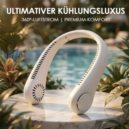 🌬️ Letzter Tag – 80% Rabatt 🔥 🍃 Tragbarer blattloser Nackenventilator – Leise 360° Kühlung für Sommer, Reisen & Outdoor