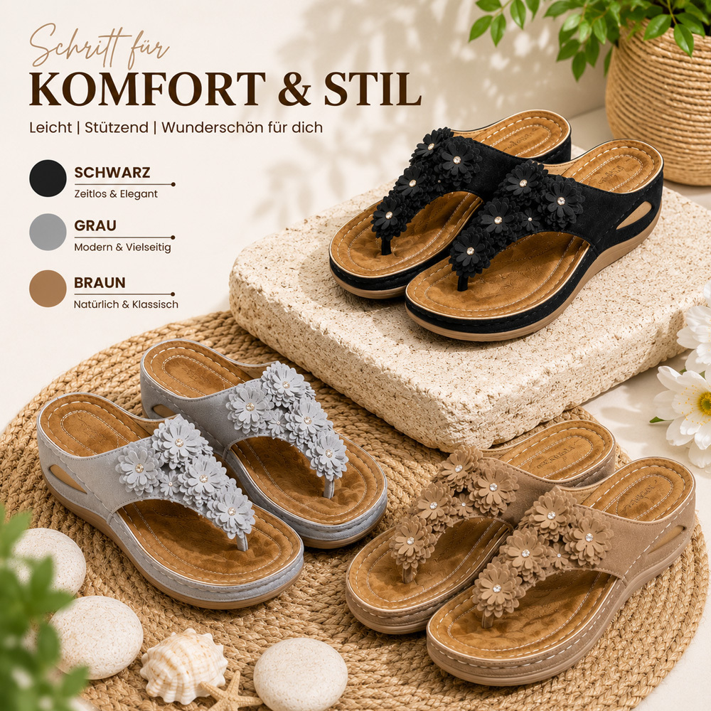 ✨Bestseller 2026 🏆Orthopädische Damen-Pantoletten – Atmungsaktiv, Bequem & Für Jeden Tag - 𝐋𝐄𝐓𝐙𝐓𝐄𝐑 𝐓𝐀𝐆: 𝟖𝟎 % 𝐑𝐀𝐁𝐀𝐓𝐓