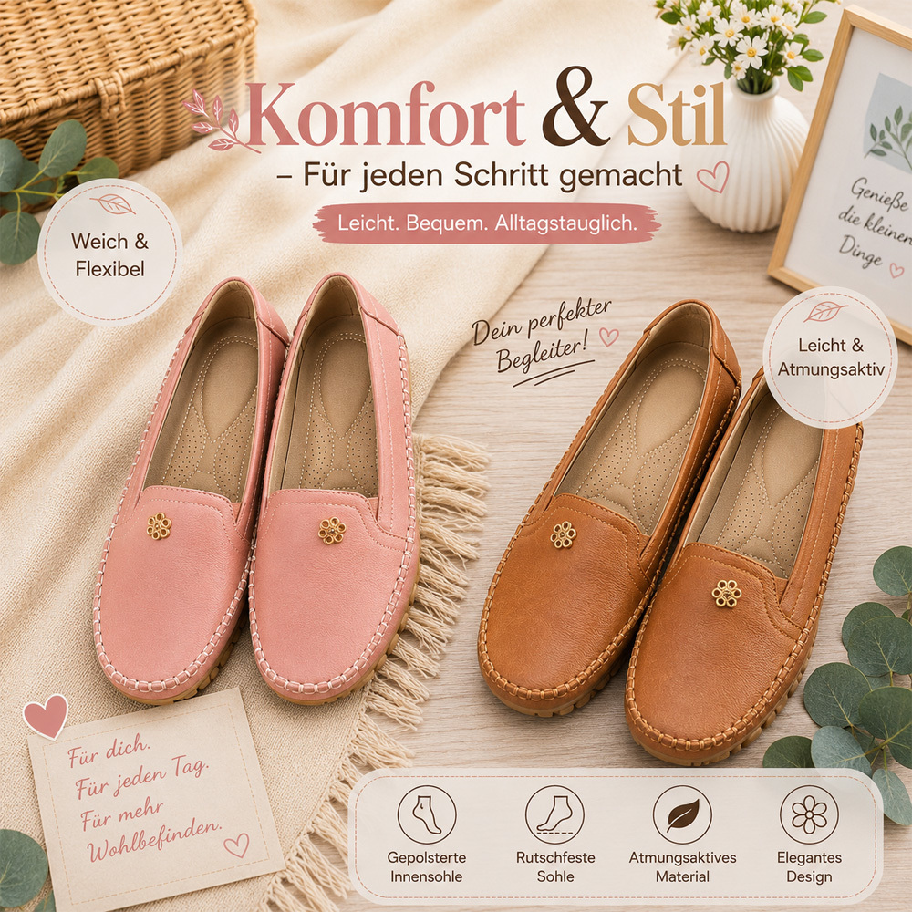 ✨Bestseller 2026🏆 Orthopädische Damen-Lederschuhe – Bequem, Leicht & Rutschfest- 𝐋𝐄𝐓𝐙𝐓𝐄𝐑 𝐓𝐀𝐆: 50% 𝐑𝐀𝐁𝐀𝐓𝐓