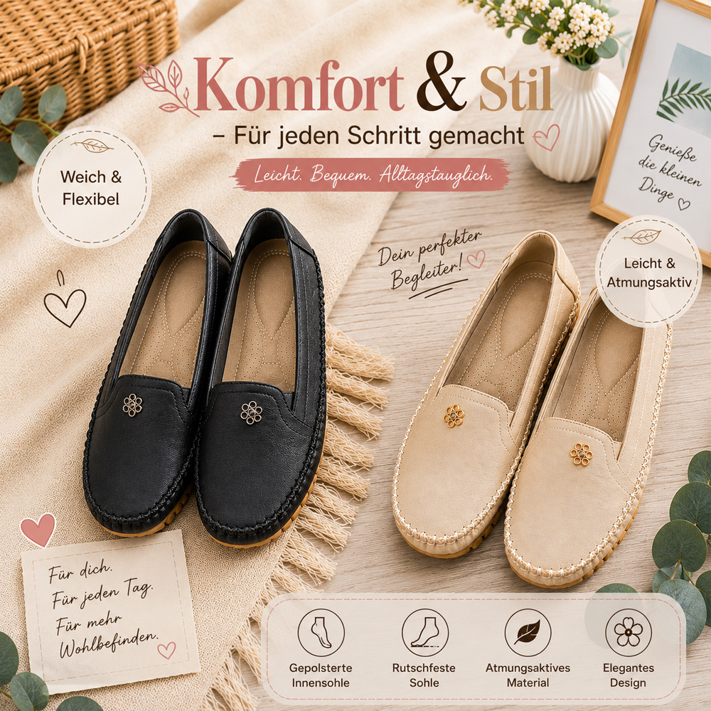 ✨Bestseller 2026🏆 Orthopädische Damen-Lederschuhe – Bequem, Leicht & Rutschfest- 𝐋𝐄𝐓𝐙𝐓𝐄𝐑 𝐓𝐀𝐆: 50% 𝐑𝐀𝐁𝐀𝐓𝐓