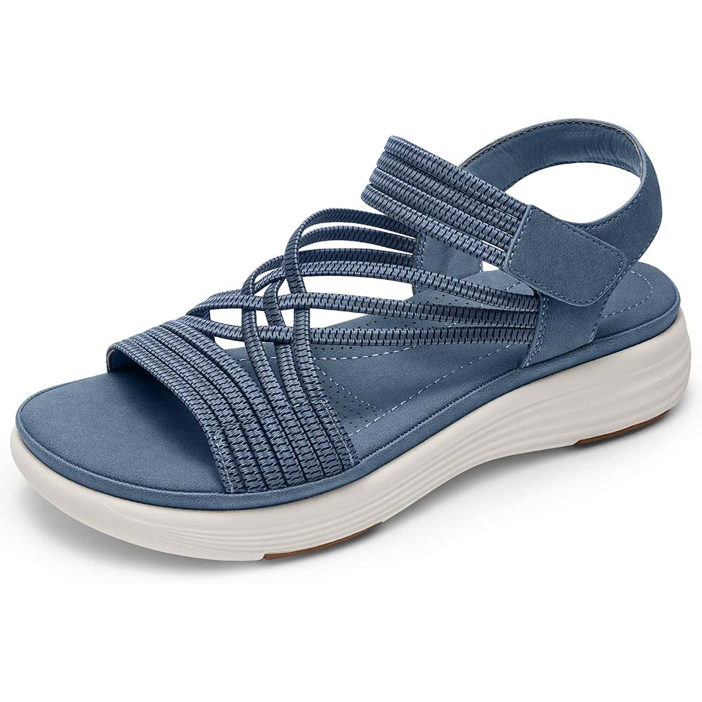 ⚡BQODQO® Bequeme Damen-Walking-Sandalen | 💖Elastischer Riemen • Leicht & rutschfest • Ideal für Sommer, Reise & Alltag