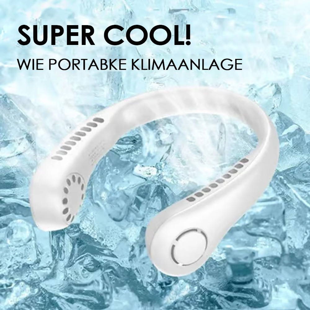 🌬️ Letzter Tag – 80% Rabatt 🔥 🍃 Tragbarer blattloser Nackenventilator – Leise 360° Kühlung für Sommer, Reisen & Outdoor