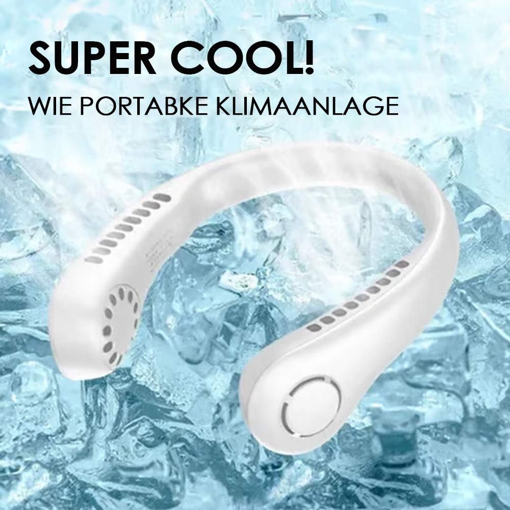 🌬️ Letzter Tag – 80% Rabatt 🔥 🍃 Tragbarer blattloser Nackenventilator – Leise 360° Kühlung für Sommer, Reisen & Outdoor