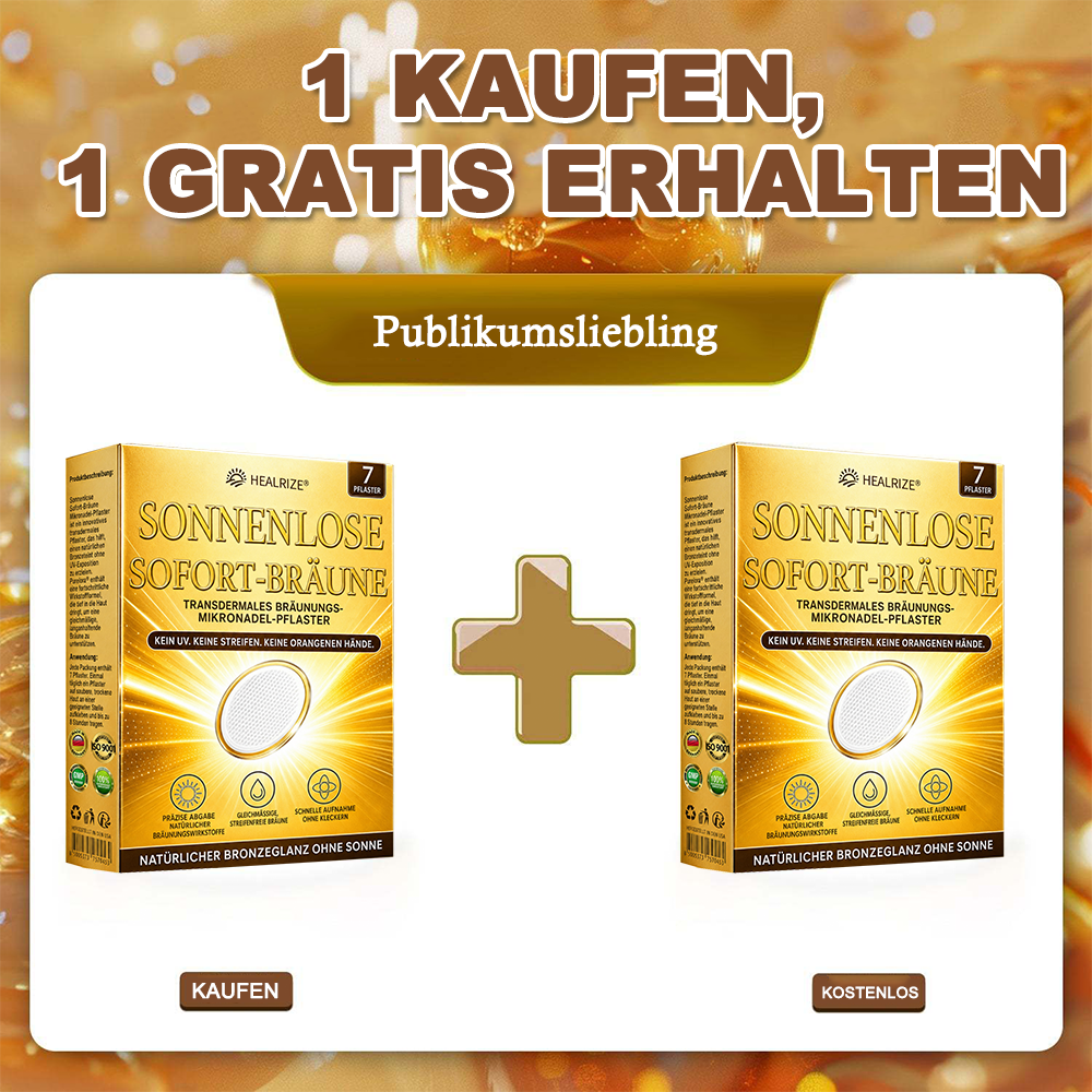🇩🇪DE-Offizieller-Store | Healrize® Sofort-Bräunungs-Mikronadelpflaster ohne Sonne - Nur 1× täglich anwenden | Sichtbar bronzene Bräune in nur 7 Tagen ✅ Kein UV • Kein Orangestich • Keine Streifen • Kein DHA • Kein Schmutz
