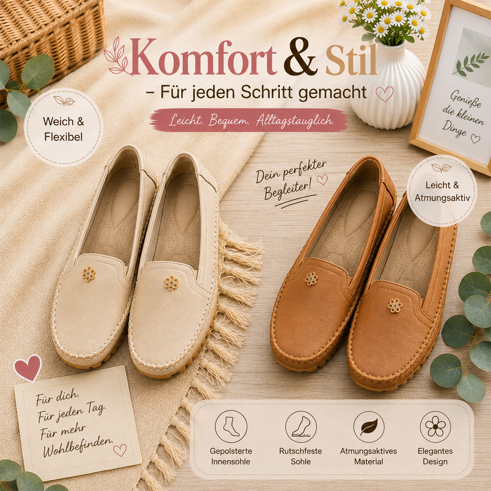✨Bestseller 2026🏆 Orthopädische Damen-Lederschuhe – Bequem, Leicht & Rutschfest- 𝐋𝐄𝐓𝐙𝐓𝐄𝐑 𝐓𝐀𝐆: 50% 𝐑𝐀𝐁𝐀𝐓𝐓