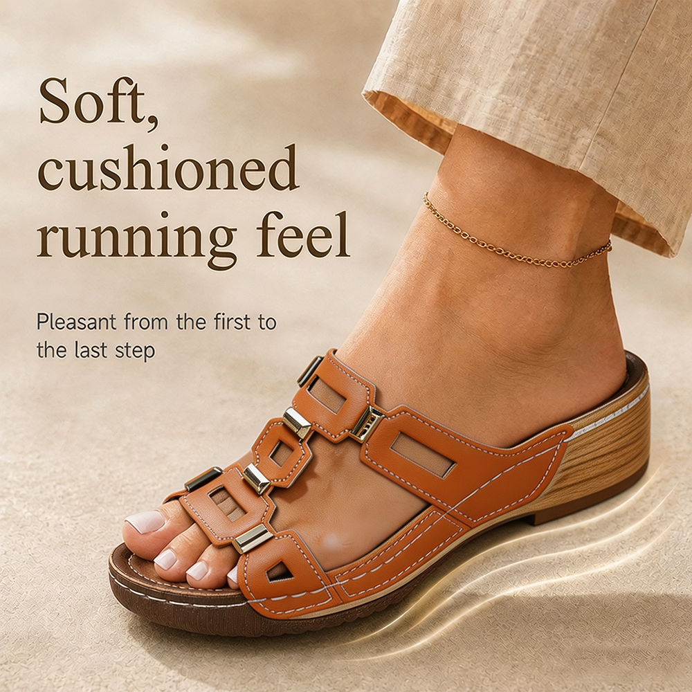 kostenlosen Versand（LETZTER TAG: 80 % RABATT）Damen-Keilsandalen mit Blumenstickerei und Lochmuster