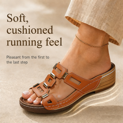 kostenlosen Versand（LETZTER TAG: 80 % RABATT）Damen-Keilsandalen mit Blumenstickerei und Lochmuster
