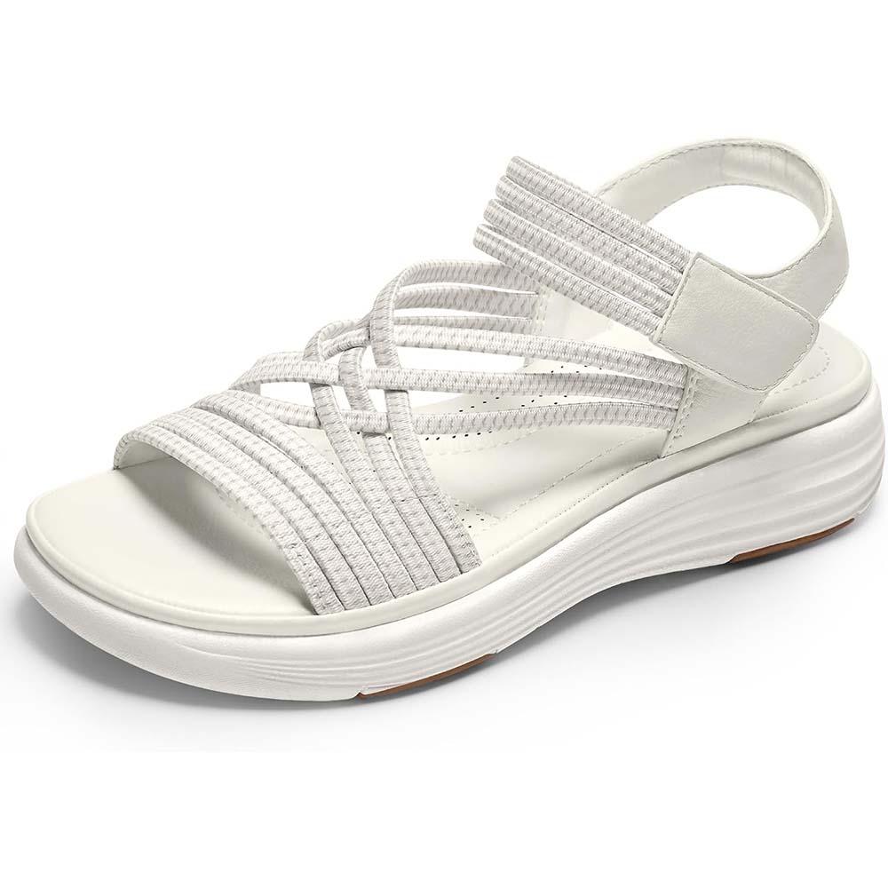 ⚡BQODQO® Bequeme Damen-Walking-Sandalen | 💖Elastischer Riemen • Leicht & rutschfest • Ideal für Sommer, Reise & Alltag
