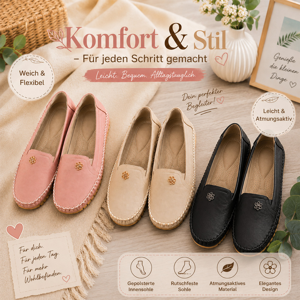 ✨Bestseller 2026🏆 Orthopädische Damen-Lederschuhe – Bequem, Leicht & Rutschfest- 𝐋𝐄𝐓𝐙𝐓𝐄𝐑 𝐓𝐀𝐆: 50% 𝐑𝐀𝐁𝐀𝐓𝐓