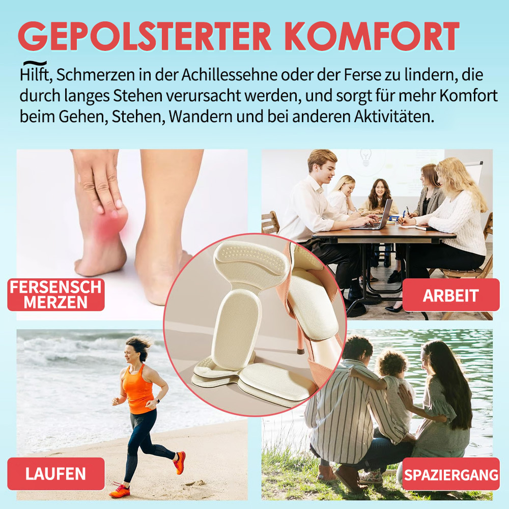 Rutschfeste Fersenpolster – Weiche Fersenschoner für Damen & Herren