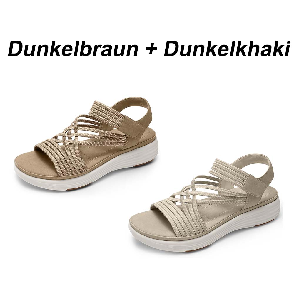 ⚡BQODQO® Bequeme Damen-Walking-Sandalen | 💖Elastischer Riemen • Leicht & rutschfest • Ideal für Sommer, Reise & Alltag
