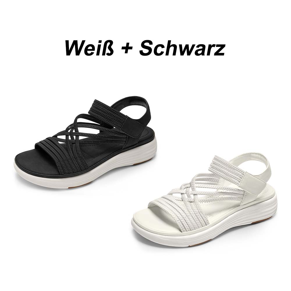 ⚡BQODQO® Bequeme Damen-Walking-Sandalen | 💖Elastischer Riemen • Leicht & rutschfest • Ideal für Sommer, Reise & Alltag