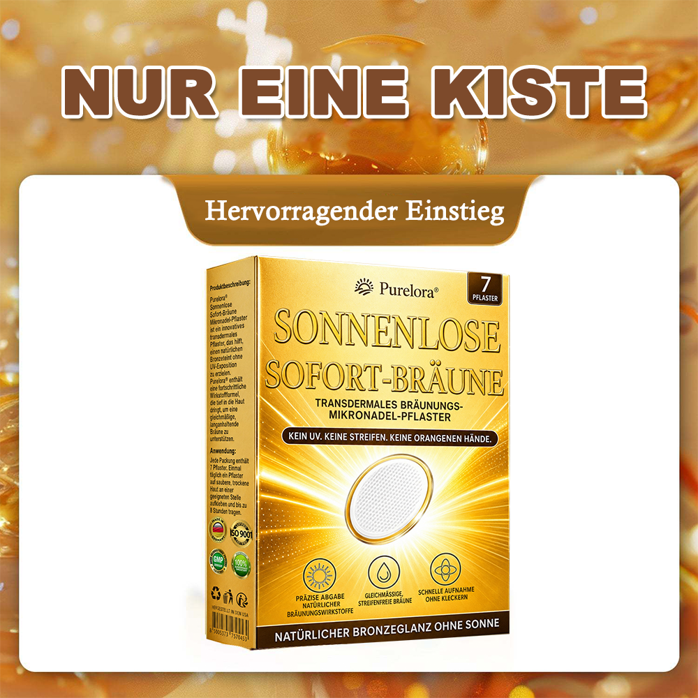 Offizieller Store | ☀️☀️ Purelora® Sofort-Bräunungs-Mikronadelpflaster ohne Sonne 🇩🇪 Nur 1× täglich anwenden | Sichtbar bronzene Bräune in nur 7 Tagen ✅ Kein UV • Kein Orangestich • Keine Streifen • Kein DHA • Kein Schmutz