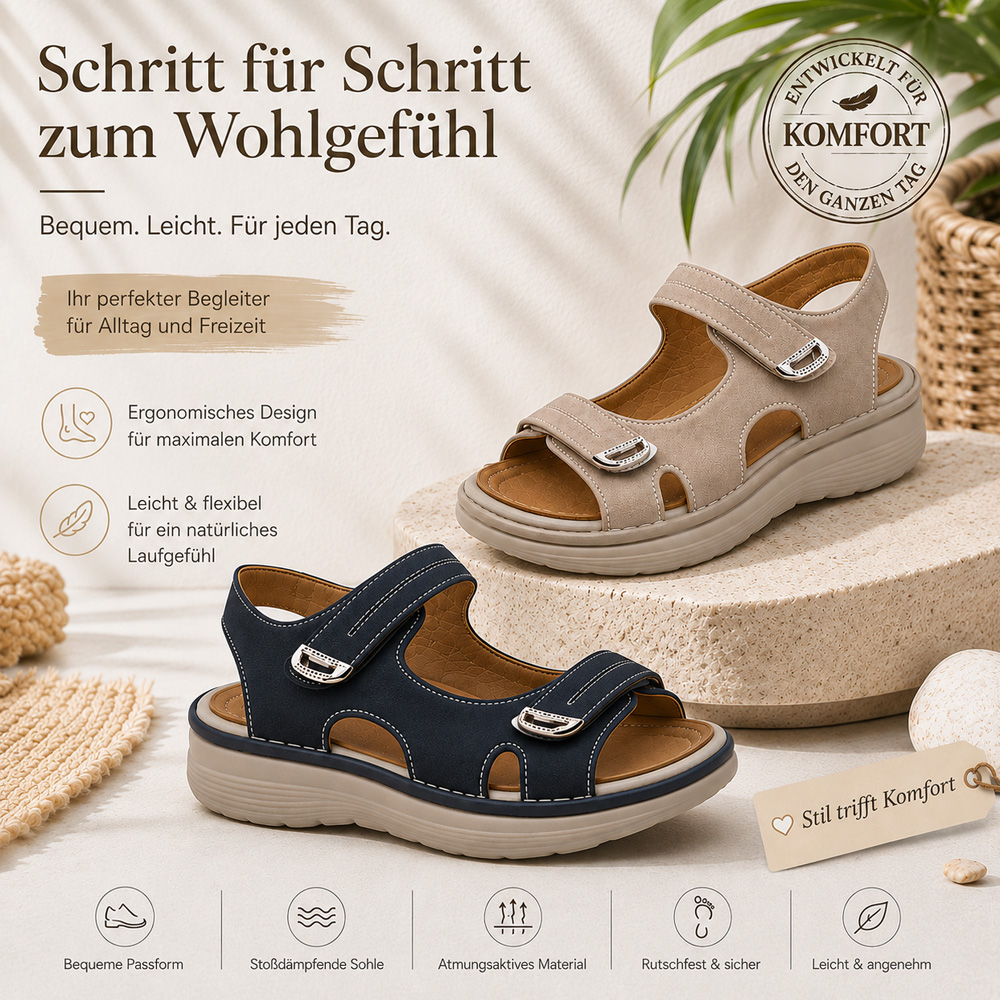 ✨ 𝐋𝐄𝐓𝐙𝐓𝐄𝐑 𝐓𝐀𝐆: 𝟖𝟎 % 𝐑𝐀𝐁𝐀𝐓𝐓🏆 Orthopädische Komfort-Sandalen für Damen – Leicht & Rutschfest