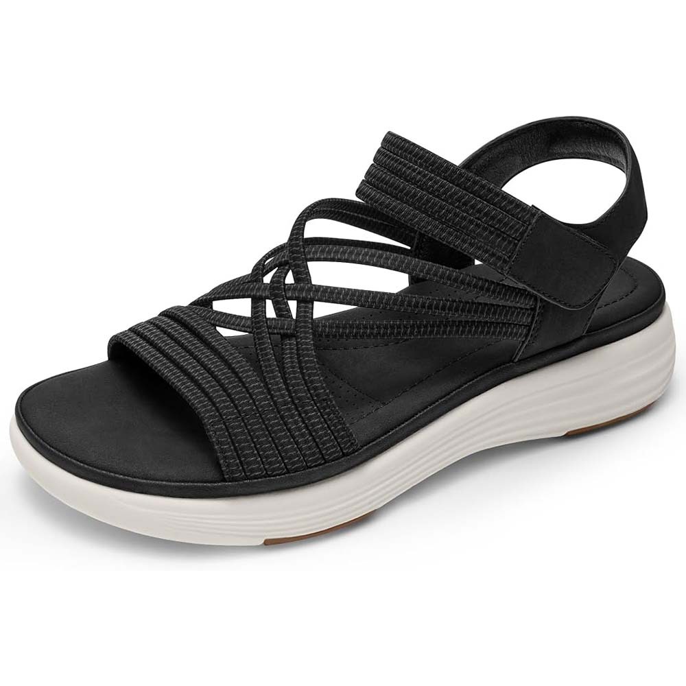 ⚡BQODQO® Bequeme Damen-Walking-Sandalen | 💖Elastischer Riemen • Leicht & rutschfest • Ideal für Sommer, Reise & Alltag
