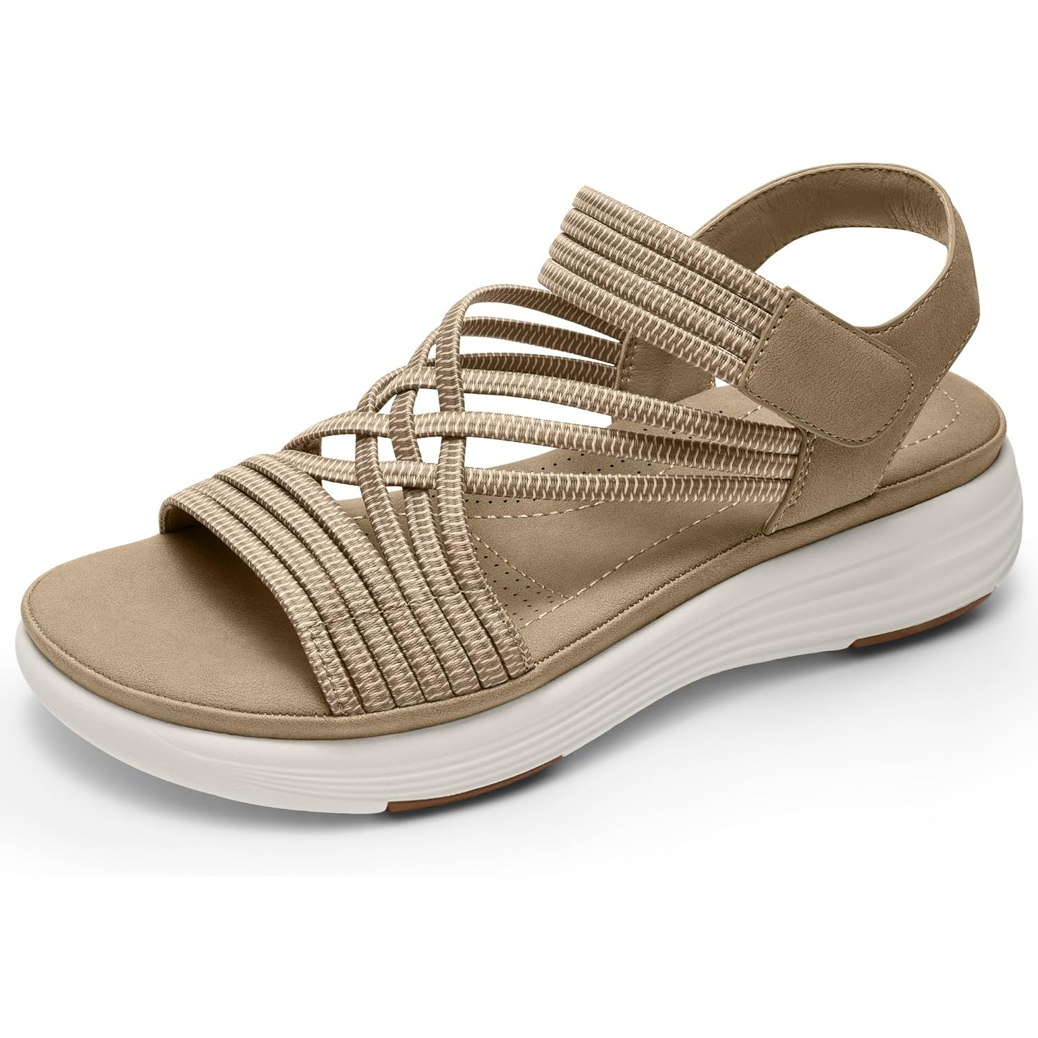 ⚡BQODQO® Bequeme Damen-Walking-Sandalen | 💖Elastischer Riemen • Leicht & rutschfest • Ideal für Sommer, Reise & Alltag