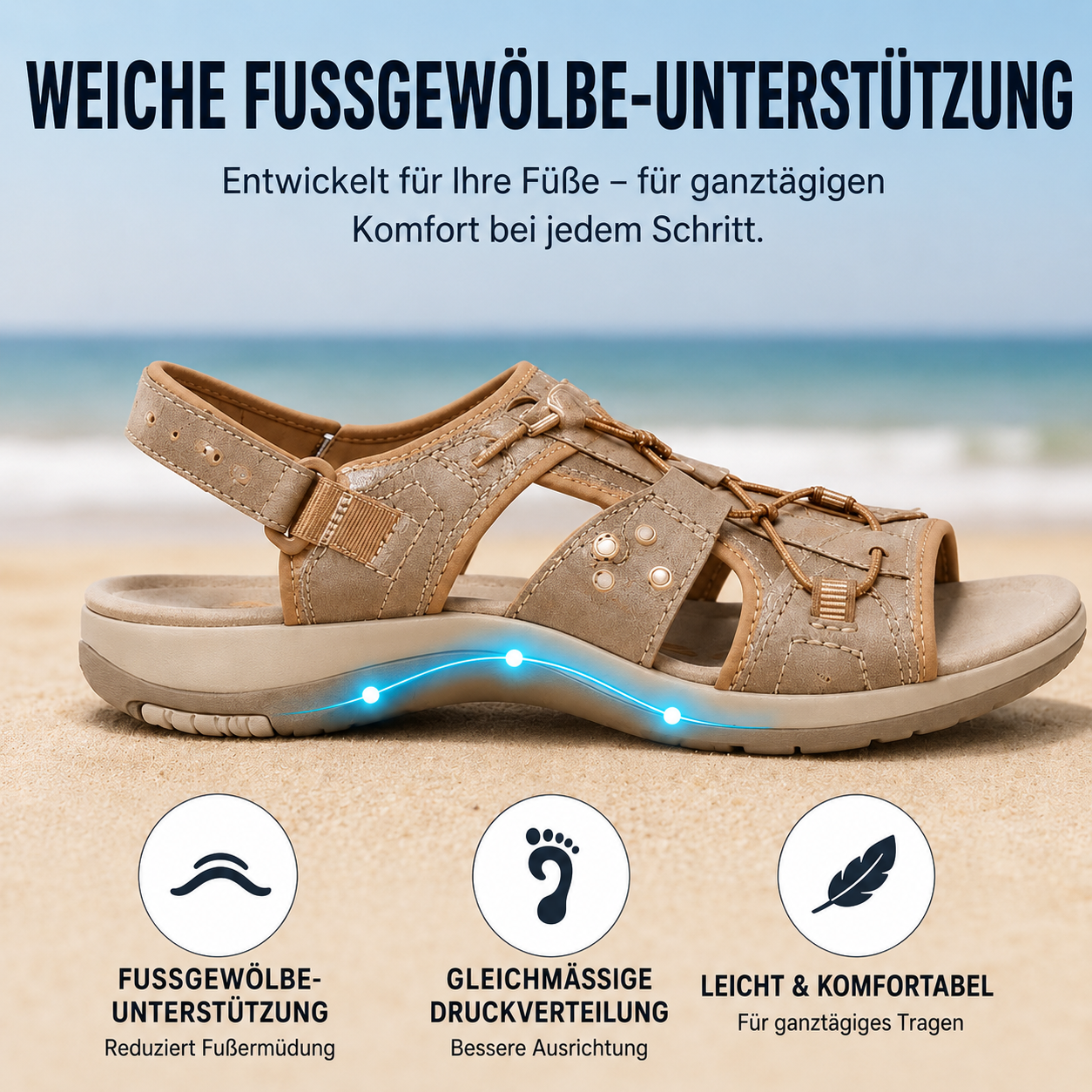🏆 Bestseller 2026 – Die beliebtesten ultra-bequemen und verstellbaren Sandalen mit Fußgewölbestütze für Damen ☁️💆‍♀️