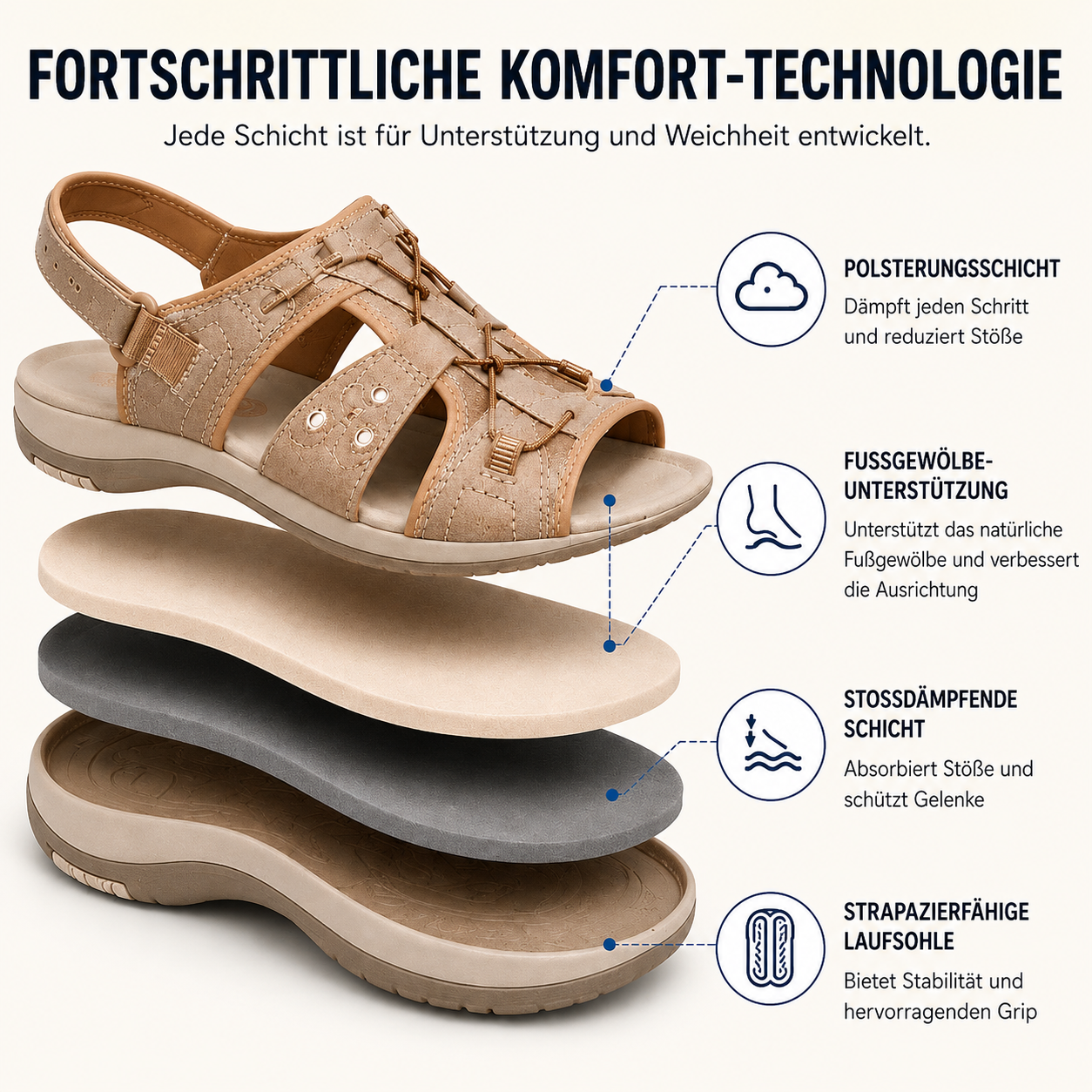 🏆 Bestseller 2026 – Die beliebtesten ultra-bequemen und verstellbaren Sandalen mit Fußgewölbestütze für Damen ☁️💆‍♀️