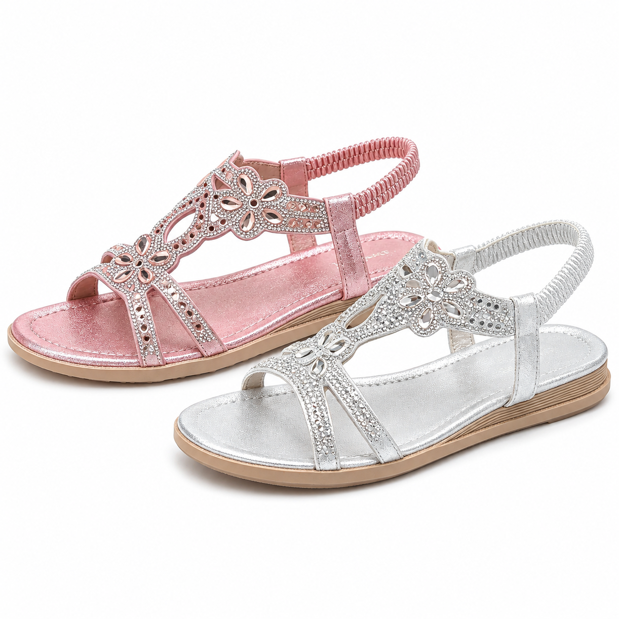 ✨ Böhmische Damensandalen mit funkelnden Strasssteinen – absoluter Komfort, elastischer Riemen & sommerliche Eleganz