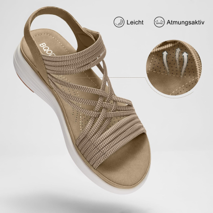 ⚡BQODQO® Bequeme Damen-Walking-Sandalen | 💖Elastischer Riemen • Leicht & rutschfest • Ideal für Sommer, Reise & Alltag