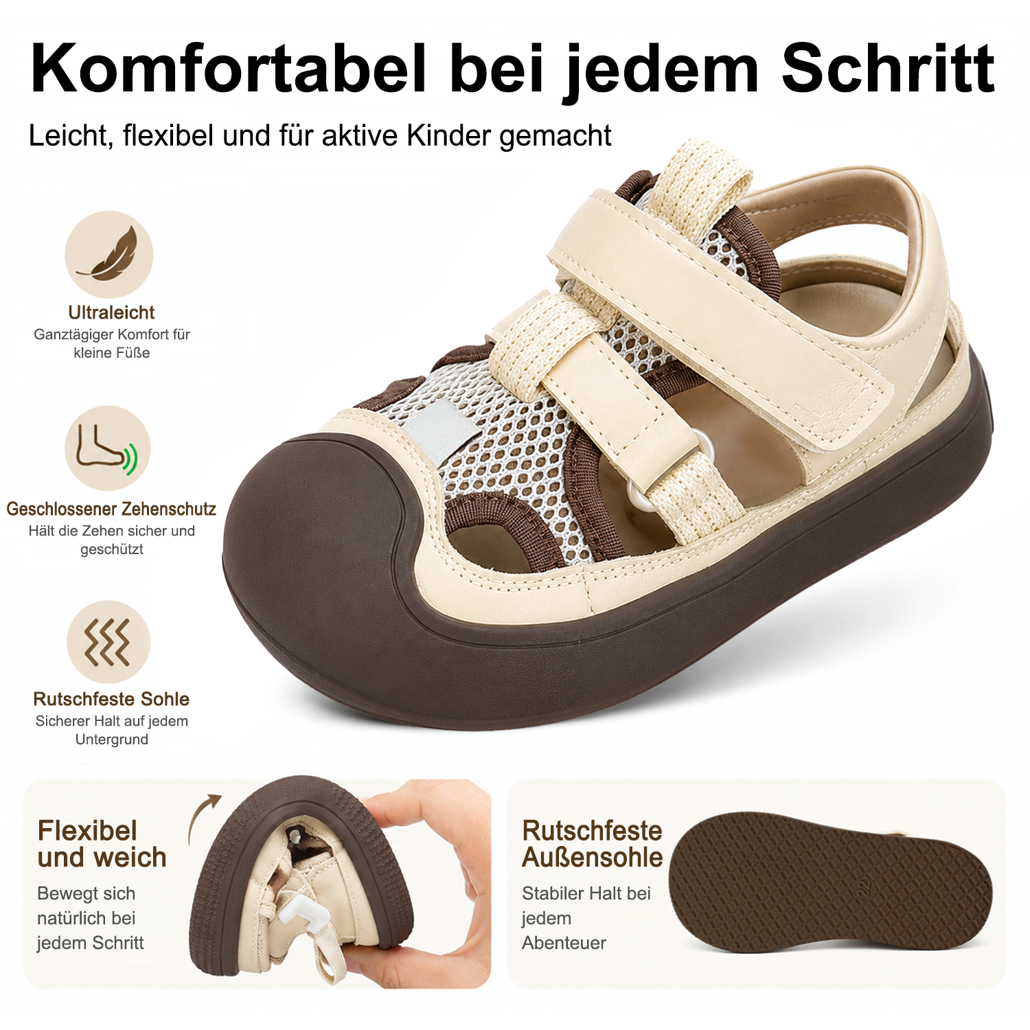 🔥 Barefoot Children's Closed Toe Breathable Summer Shoes with Scratch, Wide Toe and Zero Drop Sandals
