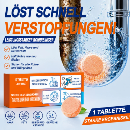 🏰Schäumende Abflussreiniger-Tabletten — Aktivsauerstoff | Entfernt Abflussablagerungen & Schädlinge | Ohne Bleichmittel, ohne Lauge, rohrschonend