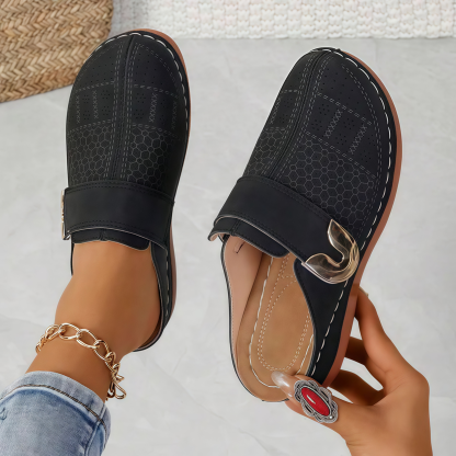 🏆 Ganztägiger Komfort 👣 Bequeme Leder-Slipper mit Keilabsatz – leicht anzuziehen und angenehm beim Gehen ⏳ 𝐋𝐄𝐓𝐙𝐓𝐄𝐑 𝐓𝐀𝐆: 𝟖𝟎 % 𝐑𝐀𝐁𝐀𝐓𝐓