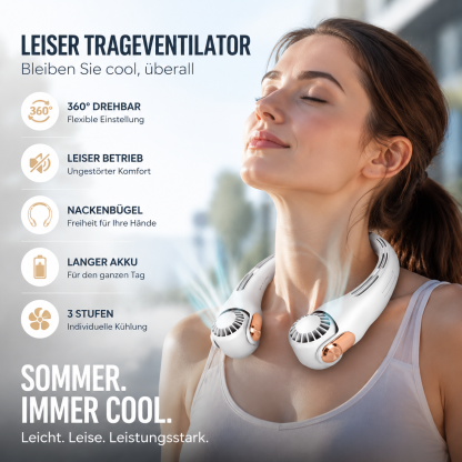 🔥 50% Rabatt für eine begrenzte Dauer 🌪️  geräuscharmer für den Sommer Tragbarer Nackenlüfter