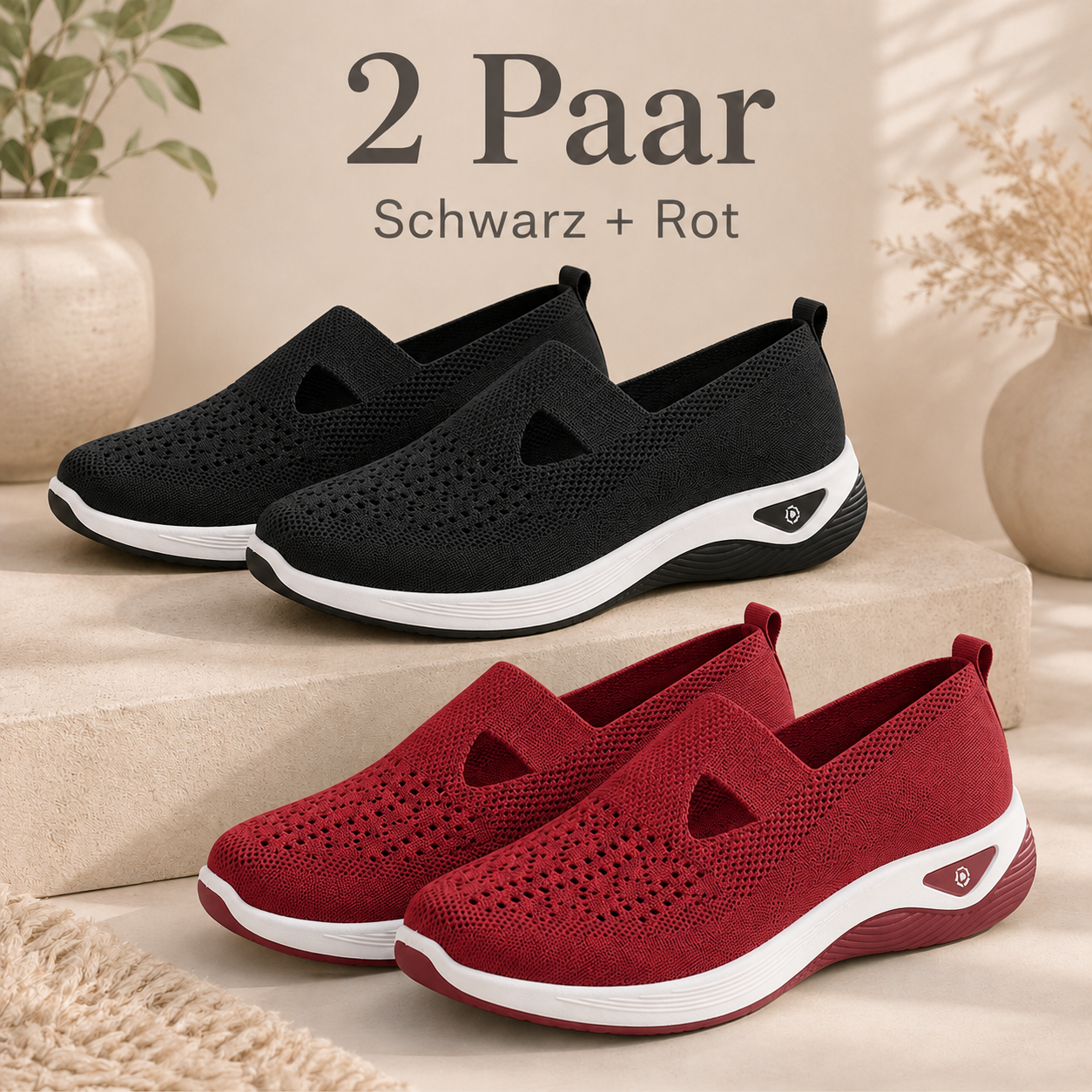 🔥 Nur heute 80 % Rabatt – Atmungsaktive Komfort-Sneaker für Damen, leicht & bequem zum Hineinschlüpfen 👟
